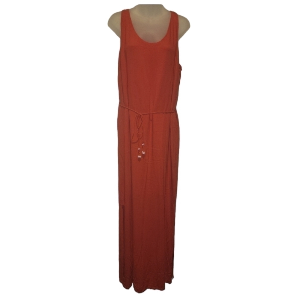 MERONA; Womens Orange Tank Style Maxi Dress, Sz L
